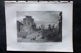Costello - Piedmont and Italy 1861 Print. Capitol Rome, Church of the Ara Coeli
