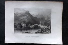 Costello - Piedmont and Italy 1861 Print. Cluse on the Arve-Savoy, Switzerland
