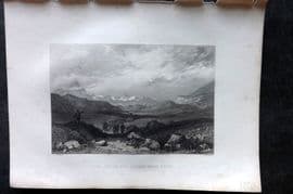 Costello - Piedmont and Italy 1861 Print. Col of the Little Mont Cenis, Switzerland