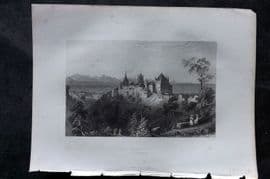 Costello - Piedmont and Italy 1861 Print. Lausanne, Canton Vaud Switzerland