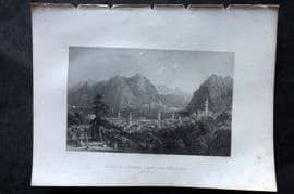 Costello - Piedmont and Italy 1861 Print. Lugano from the Vineyards, Tessin