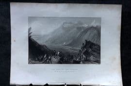 Costello - Piedmont and Italy 1861 Print. Post of the Vaudois, above Bobbi