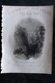 Costello - Piedmont and Italy 1861 Print. Ravine of the Tournanche Illus. Title Vol 1
