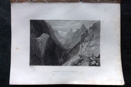 Costello - Piedmont and Italy 1861 Print. Ruins of Fort Mirabouc, Val Pelice