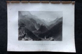 Costello - Piedmont and Italy 1861 Print. Val Queyraz from Valley of Arvieux