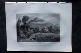 Costello - Piedmont and Italy 1861 Print. Viu & the Monte Mole, Faucigny, Savoy