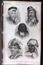 Cuvier 1837 Ethnic Print. Caucasians, Mongolian, Ethipian, American, Malay