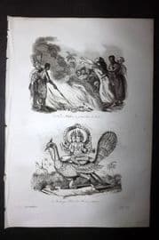 d'Urville 1834 Antique Print. India - Hindu Ceremonies