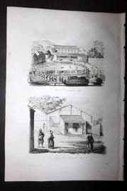 d'Urville 1834 Antique Print. Japan - Ceremonies for the Ambassador of Russia