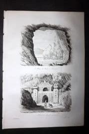 d'Urville 1834 Antique Print. Vietnam - Tourane Da Nang Rocks & Pagoda
