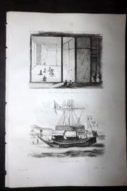 d'Urville 1834 Japan - Audience with Dutch Ambassador & Russia Ship Departing