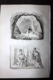 d'Urville 1834 Print. Vietnam Cambodia - Da Nang Pagoda & Cambodia Emperors