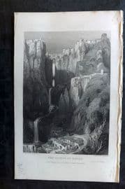 David Roberts Spain 1835 Antique Print. Bridge of Ronda
