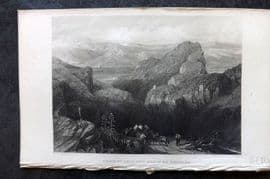 David Roberts Spain 1835 Antique Print. Descent into the Plain of Granada