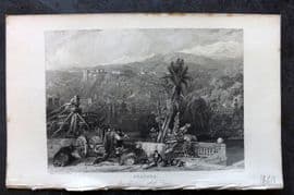 David Roberts Spain 1835 Antique Print. Granada