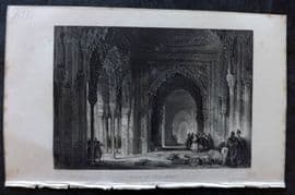 David Roberts Spain 1835 Antique Print. Hall of Judgement