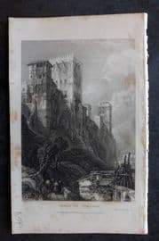 David Roberts Spain 1835 Antique Print. Tower of Comares