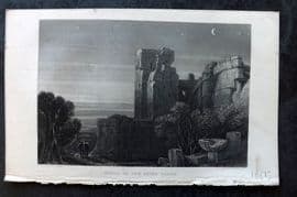 David Roberts Spain 1835 Antique Print. Tower of the Seven Vaults
