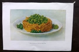 Fairclough 1951 Food Print. Nid de Pommes de Terre aux Petits Pois