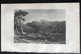 Finden & Byron 1833 Antique Print. Lachin-Y-Gale, Wales