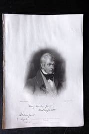 Finden & Byron 1833 Antique Print. Walter Scott
