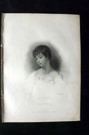Finden & Lord Byron 1833 Portrait Print. Miss Chaworth
