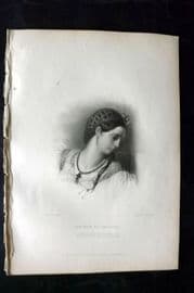 Finden & Lord Byron 1833 Portrait Print. The Maid of Saragozza