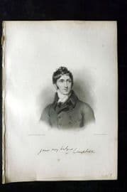 Finden & Lord Byron 1833 Portrait Print. Thomas Campbell, Poet