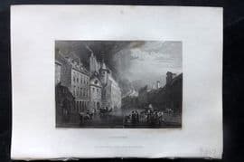 Finden & Lord Byron 1834 Antique Print. Aberdeen, Scotland