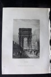 Finden & Lord Byron 1834 Antique Print. Ancona, Italy