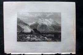 Finden & Lord Byron 1834 Antique Print. Grindenwald, Switzerland