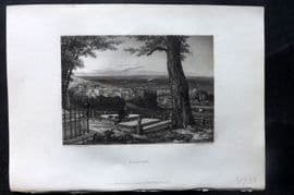 Finden & Lord Byron 1834 Antique Print. Harrow