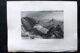 Finden & Lord Byron 1834 Antique Print. Rocks of Suli, Greece