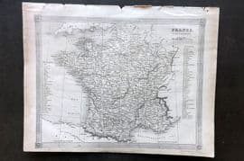 Findlay C1835 Antique Map. France in departments