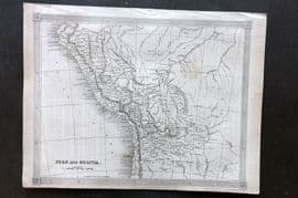 Findlay C1835 Antique Map. Peru and Bolivia