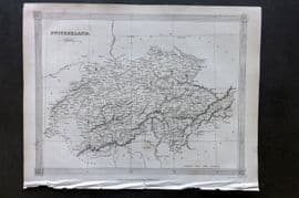 Findlay C1835 Antique Map. Switzerland
