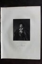 Fisher (Pub) 1844 Antique Portrait Print. Kemble in the Character of Hamlet