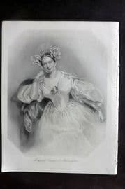 Fisher (Pub) 1844 Antique Portrait Print. Marguerute, Countess of Blessington