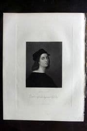 Fisher (Pub) 1844 Antique Portrait Print. Raphael Sanzio