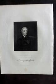 Fisher (Pub) 1844 Antique Portrait Print. Sir Henry Halford