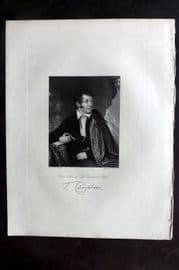 Fisher (Pub) 1844 Antique Portrait Print. Thomas Campbell