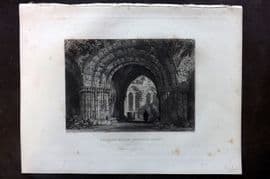 Fisher (Pub) 1844 Antique Print. Chapter House, Furness Abbey