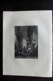 Fisher (Pub) 1844 Antique Print. Church of Polignac, Auvergne, France