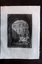 Fisher (Pub) 1844 Antique Print. Giants Stairs, Ducal Palace, Venice Italy