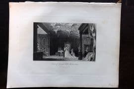 Fisher (Pub) 1844 Antique Print. Interior of Sizergh Hall, Westmoreland