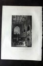 Fisher (Pub) 1844 Antique Print. Interior of the Collegiate Church, Manchester