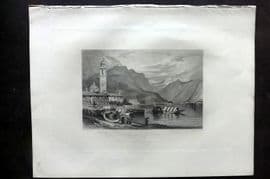 Fisher (Pub) 1844 Antique Print. Lake of Como, Italy