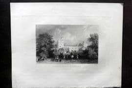 Fisher (Pub) 1844 Antique Print. Naworth Castle, Cumberland