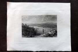 Fisher (Pub) 1844 Antique Print. Teignmouth from the Ness, Devon