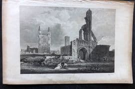 Fullarton (Pub) 1857 Print. Ruins of the Cathedral of St. Andrews, Scotland